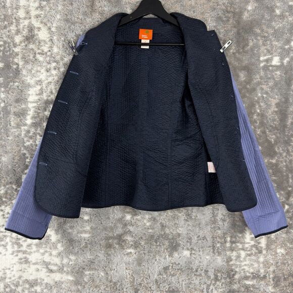 Hearts Of Palm Womens Size 10 Quilted Jacket 100% Silk Purple Long Sleeve Button - Picture 4 of 11